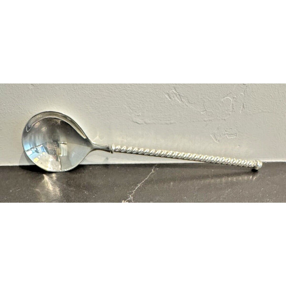 EP ZINC Italy Vintage Serving Spoon and Fork Set Salad Twisted Silverplated 9.5" - Picture 4 of 8